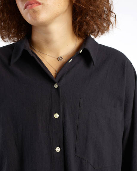 Chemise décontractée en coton flammé