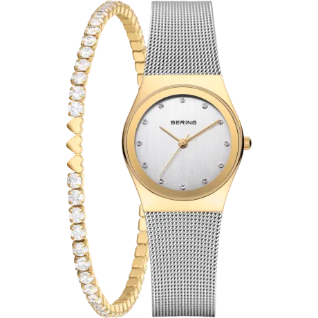 BERING - 27mm Ladies Classic Stainless Steel Watch In Yellow Gold/silver