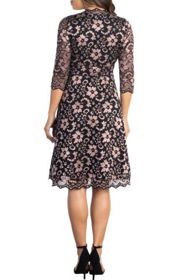 Kiyonna Mon Cherie Floral Lace Cocktail Dress