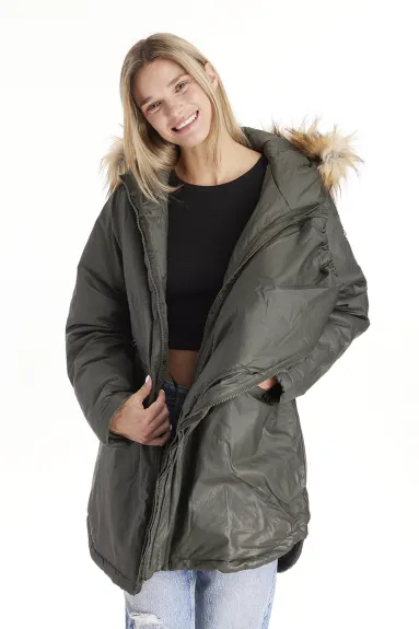 Sofia - Parka de maternité 3 en 1 en tissu ciré