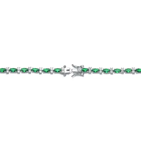 Genevive Sterling Silver with 3mm Coloured Cubic Zirconia Tennis Bracelet