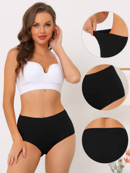 Allegra K- Cotton High Waist Tummy Control Underwear