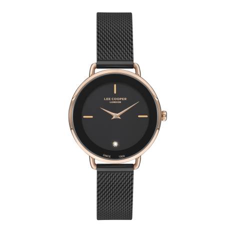 LEE COOPER-Montre Dames Rosé 34mm Cadran Noir