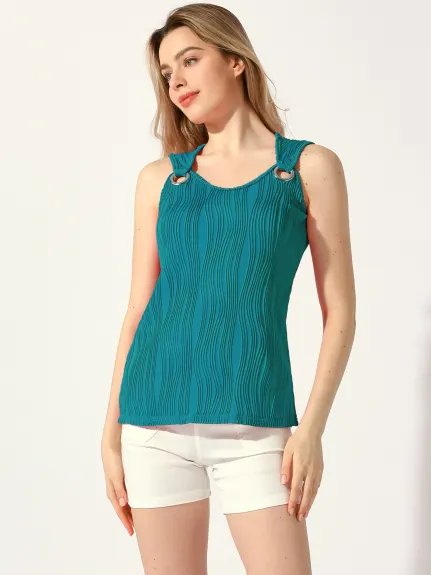 Allegra K - Scoop Neck Summer Loose Tank Top