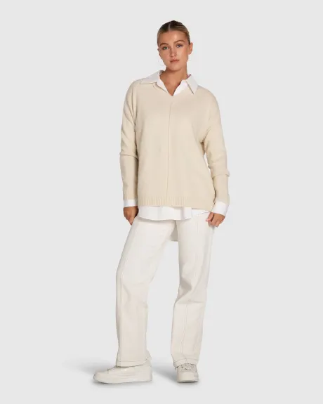 Wonder Of You Cashmere Blend Oversized Jumper - Cream