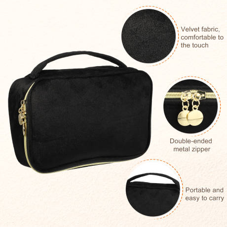 Unique Bargains- Velvet Makeup Bag Travel Storage