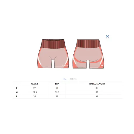 Twill Active - Short de cyclisme recyclé Body Fit Colour Block - Corail