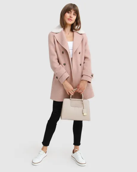 Belle & Bloom Liberty Sherpa Collar Wool Blend Coat