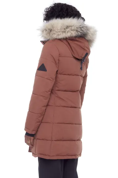 Alpine North - AULAVIK | Parka Mi-Long à Capuche et Duvet Vegan Recyclé pour Femme