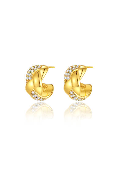 Classicharms-Braided Design Cuff Hoop Earrings