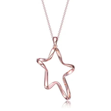 Genevive Sterling Silver Star Pendant Necklace