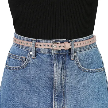 Allegra K- Ceinture à œillets Ceinture en cuir skinny grande taille