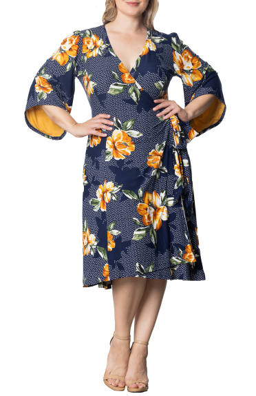 Kiyonna Gemini A-Line Wrap Dress (Plus Size)