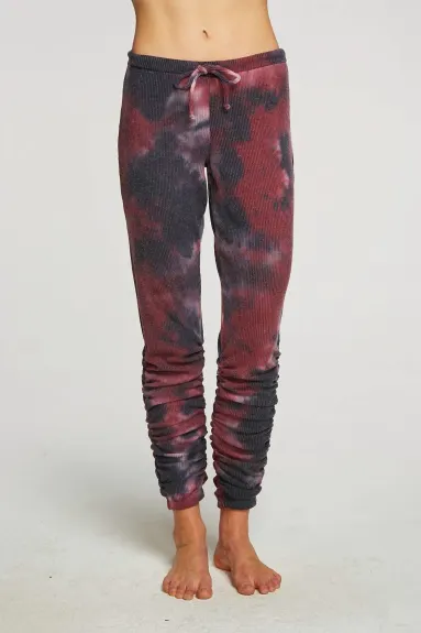 Chaser - Rpet Love Rib Shirred Jogger/blackberry Tie Dye