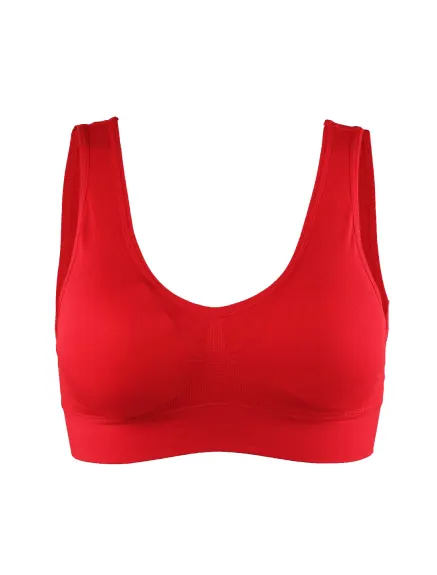 Allegra K- Removable Pads Seamless Wirefree Sleep Vest Top Bra