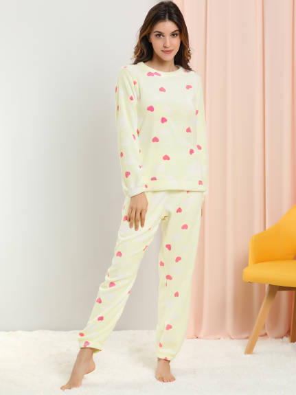 Allegra K- Flannel Pajama Set Long Sleeve Loungewear