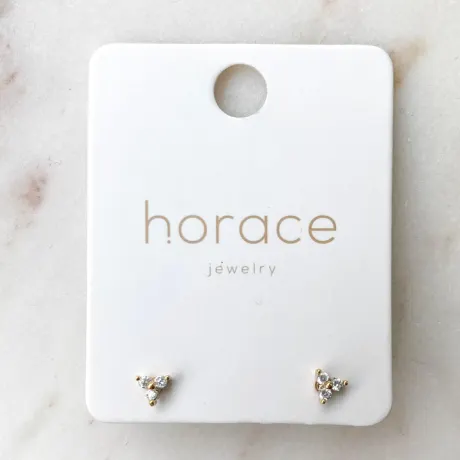 Horace Jewelry - Petites boucles d'oreilles ornées de trois zircons Infi