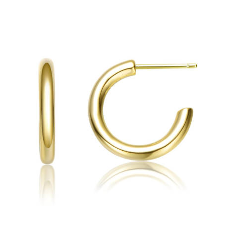 Rachel Glauber 14K Gold Plated Open Hoop Earrings