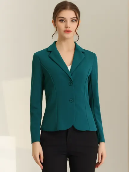 Allegra K- Lapel Collar Stretchy Jacket Suit Blazer