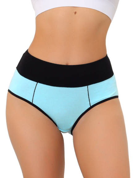 Allegra K- High Waist Tummy Control Color-Block Brief