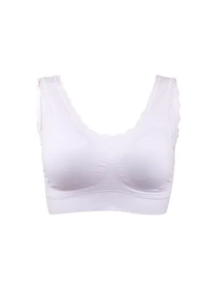 Allegra K- Removable Pads Seamless Wirefree Sleep Vest Top Bra