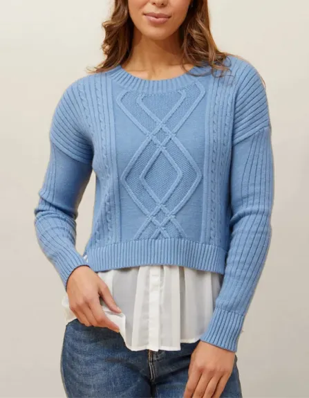 Annick - Ophelia Faux Layered Knit Sweater Shirt Effect