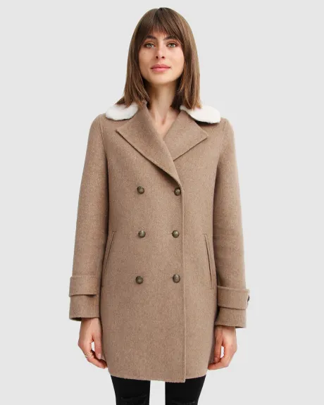 Belle & Bloom Liberty Sherpa Collar Wool Blend Coat