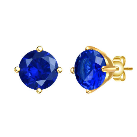 Rachel Glauber 7mm Stud Earrings with Colored Cubic Zirconia