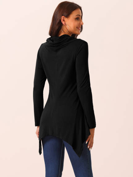 Allegra K - Long Sleeve Asymmetrical Tunic Top