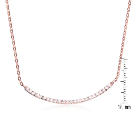 Collier incurvé en argent sterling avec zircone cubique transparente