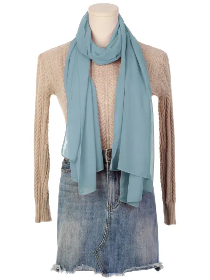 Allegra K- Solid Chiffon Sheer Long Scarf