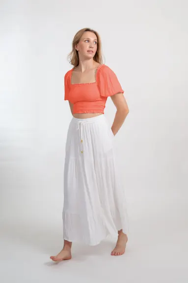 Koy Resort MIAMI SMOCKED CROP TOP