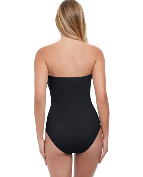 Profile By Gottex - Shirred Front Bandeau Strapless One Piece Swimsuit