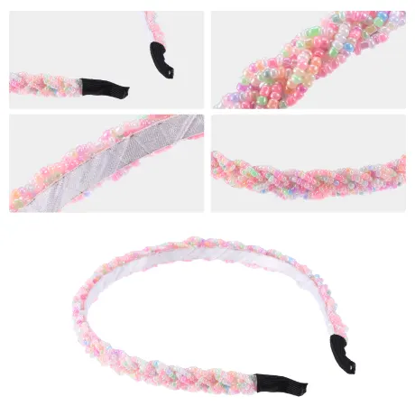 Unique Bargains - Crisscross Beaded Headband