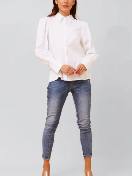 Annick - Maxine Shirt Fitted Long Puffy Sleeves Solid