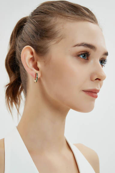 Classicharms-Adara Zirconia Hoop Earrings