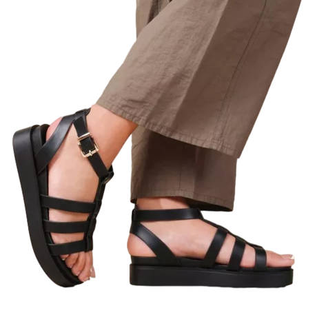 Where's That From - Womens/Ladies Dubai Platform Extra Wide Gladiator Sandals