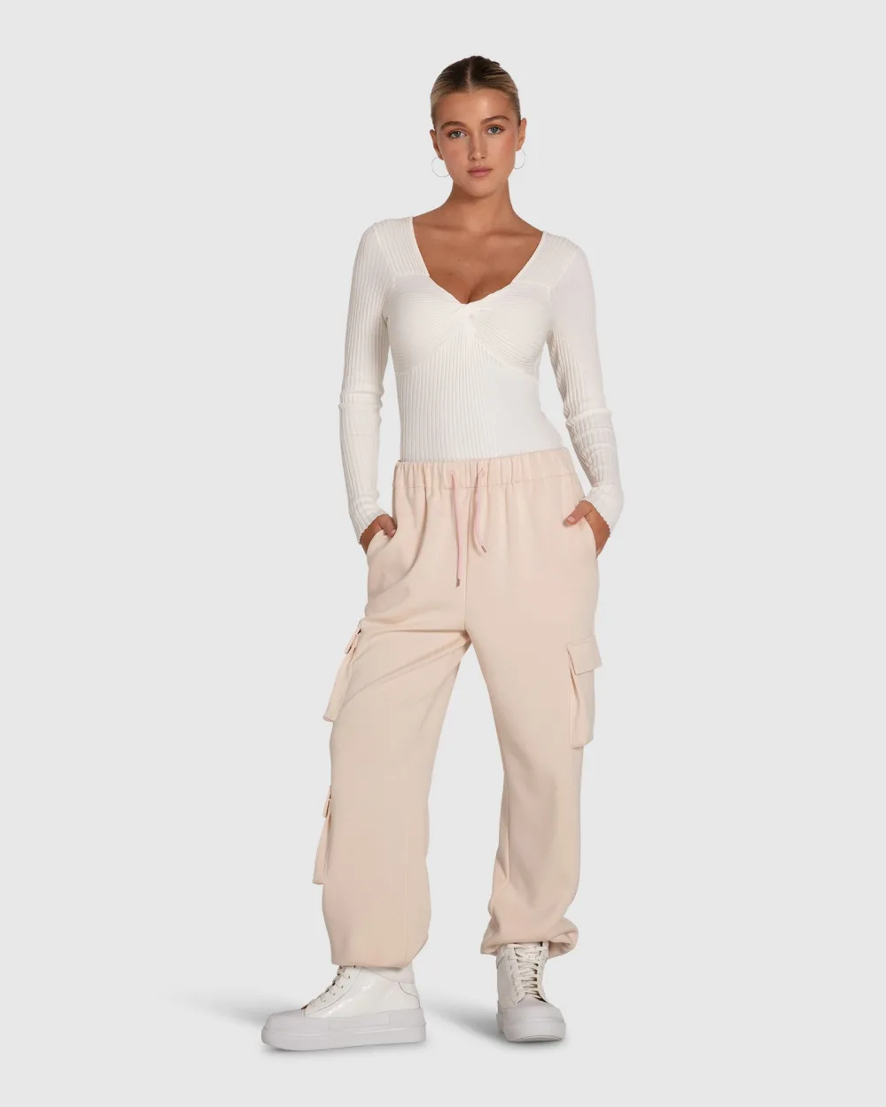 Pantalon de survêtement cargo Perfect Match - Blush