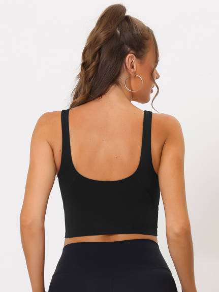 Allegra K- Sports Bra Longline Padded Yoga Tank Top