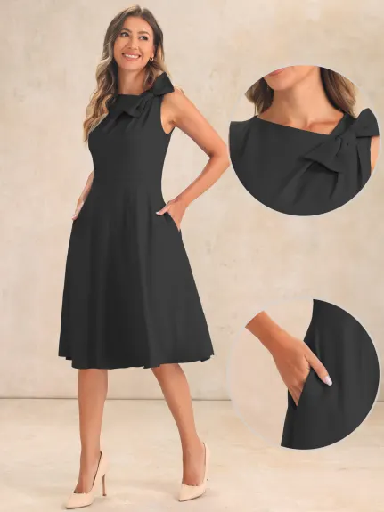 Allegra K - Robe de cocktail évasée formelle sans manches