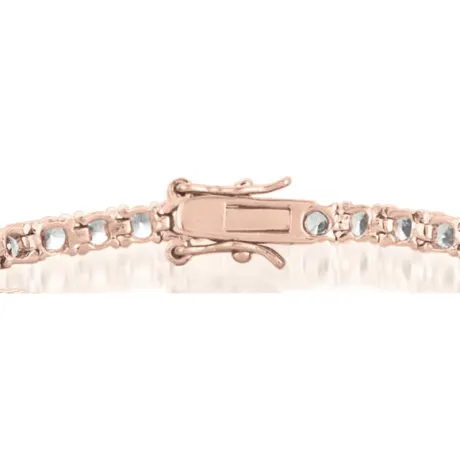 Genevive Sterling Silver with 3mm Coloured Cubic Zirconia Tennis Bracelet