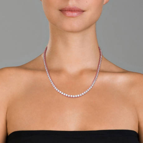 Rachel Glauber 4mm Tennis Necklace with Clear Cubic Zirconia