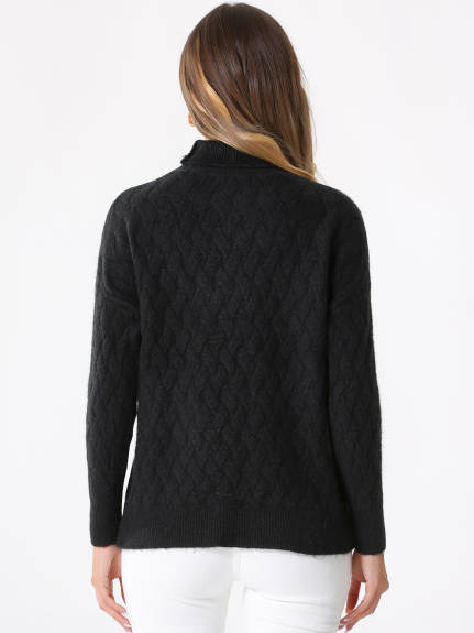 Allegra K - High Neck Ribbed Pullover Sweater