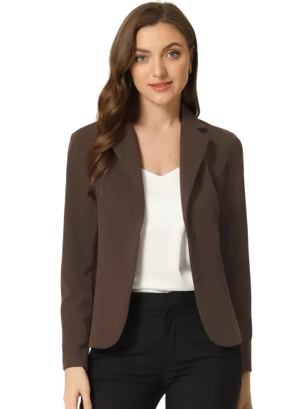 Allegra K- Lapel Collar Stretchy Jacket Suit Blazer