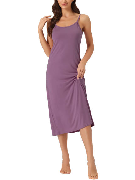 cheibear - Cami Tank Sleeveless Midi Sleepdress