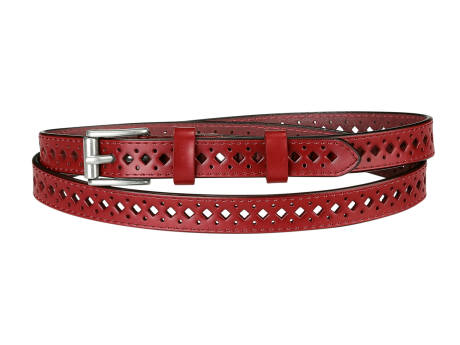 Allegra K- Skinny Faux Leather Hollow-out Thin Waist Belt