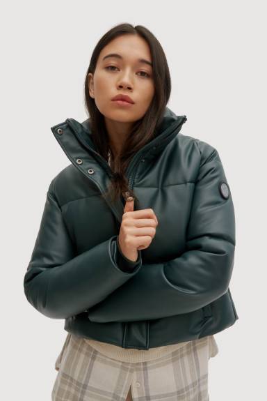 Noize - Evita-X Cropped Vegan Leather Puffer