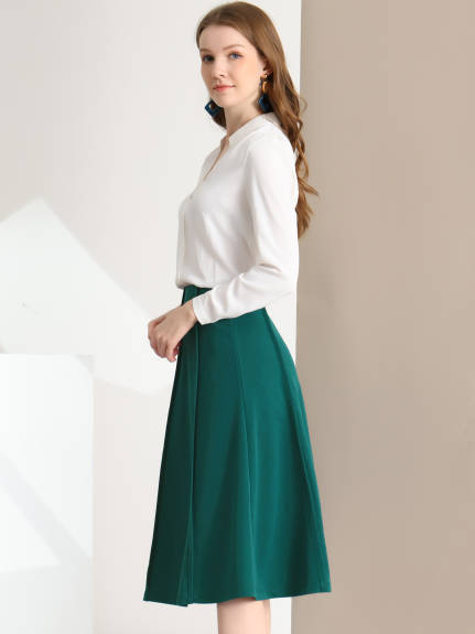 Allegra K- High Waist A-Line Pleated Skirt