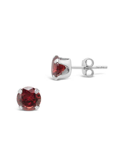 Sterling Forever - Sterling Silver 7mm Rainbow Cz Studs