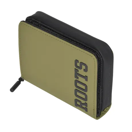 ROOTS Compact Zip Around Snap Wallet